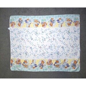 Vintage Teddy Beddy Bear Receiving Blanket Riegel Flannel 80's Bath/Bedtime